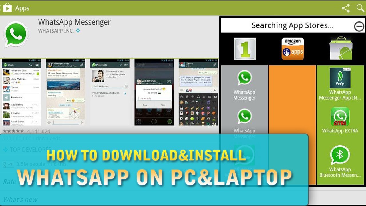 how can install whatsapp on my laptop